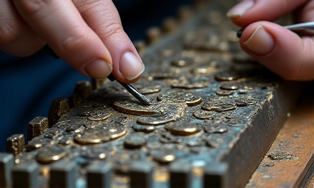 Antico pezzo in ferro battuto in fase di restauro